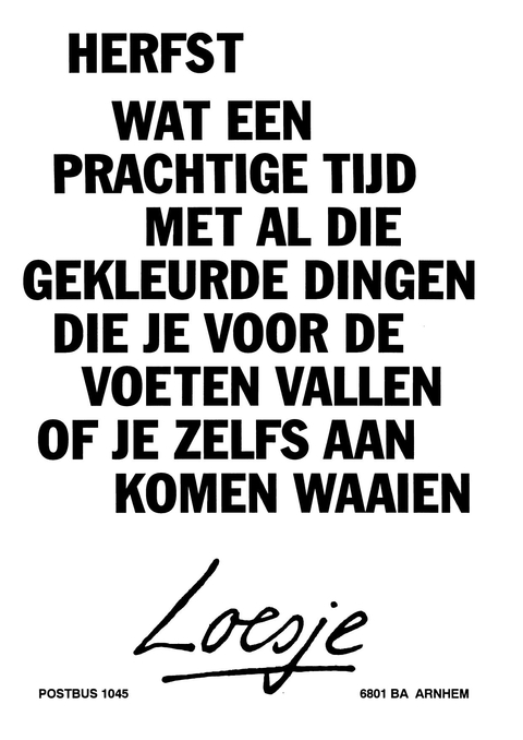 Herfst wat een prachtige tijd met al die gekleurde dingen die je voor de voeten vallen of je zelfs aan komen waaien