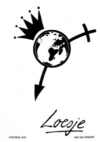 (tekening wereldbol met kroontje en tekens mannelijk en vrouwelijk)