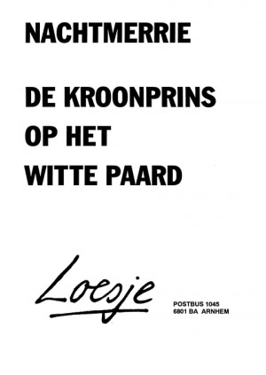 Nachtmerrie de kroonprins op het witte paard