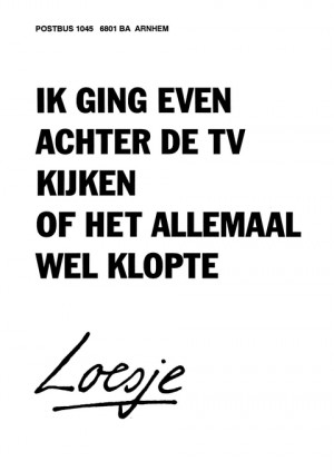 Ik ging even achter de TV kijken of het allemaal wel klopte