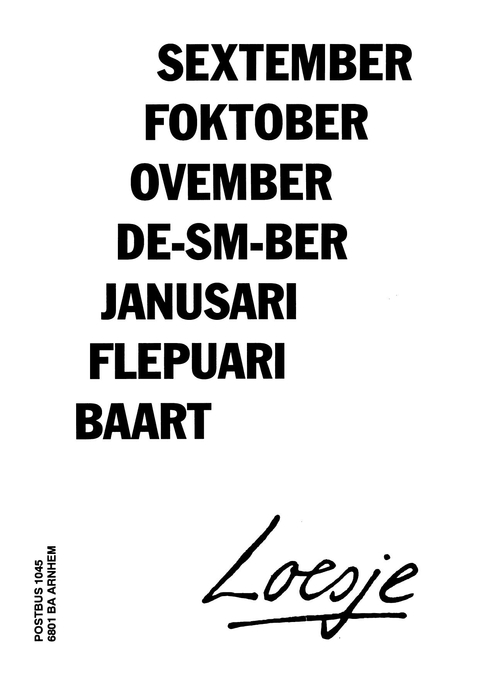 Sextember foktober ovember de-sm-ber janusari flepuari baart