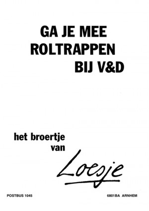 Ga je mee roltrappen bij V&D het broertje van