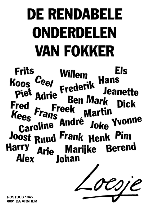 De rendabele onderdelen van fokker frits willem carolien etc. etc.