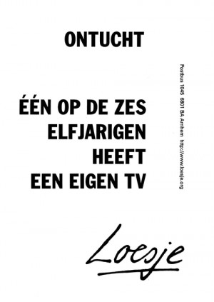 Ontucht een op de zes elfjarigen heeft een eigen tv