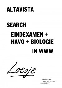 altavista search eindexamen+havo+biologie in www