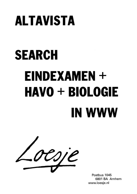 altavista search eindexamen+havo+biologie in www