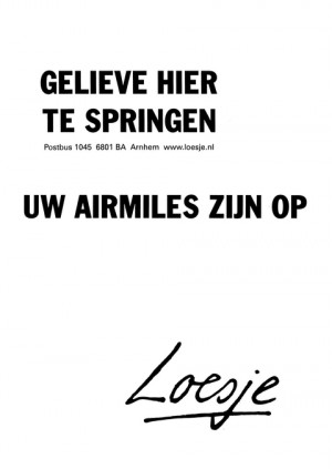 gelieve hier te springen uw airmiles zijn op