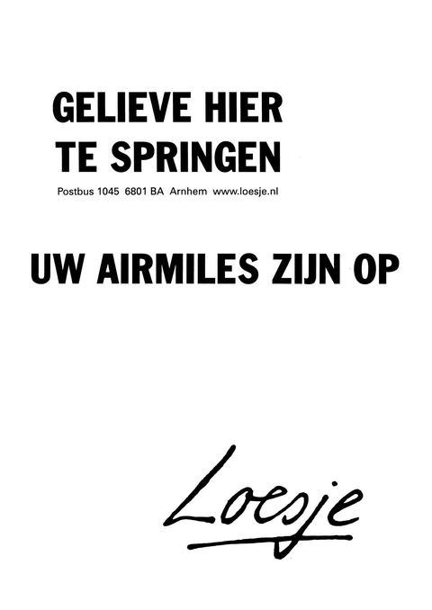 gelieve hier te springen uw airmiles zijn op