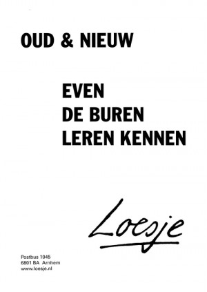 Oud & nieuw even de buren leren kennen