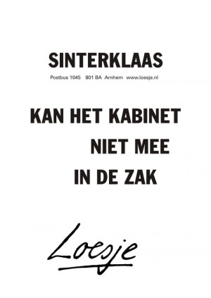 sinterklaas kan het kabinet niet mee in de zak