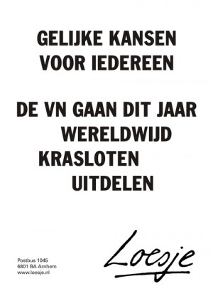 gelijke kansen voor iedereen de vn gaan dit jaar wereldwijd krasloten uitdelen
