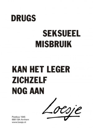 drugs seksueel misbruik kan het leger zichzelf nog aan