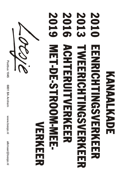 kanaalkade 2010 eenrichtingsverkeer 2013 tweerichtingsverkeer 2016 achteruitverkeer 2019 met-de-stroom-mee-verkeer