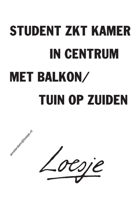 Student zkt kamer in centrum met balkon / tuin op zuiden