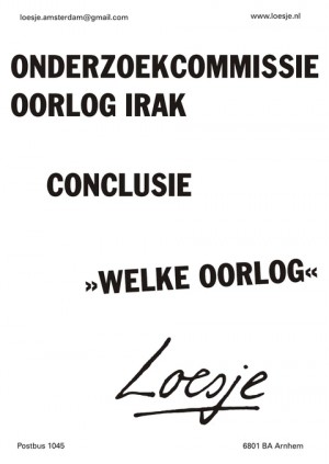 Onderzoekscommissie oorlog irak conclusie welke oorlog