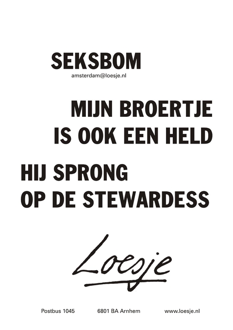 seksbom mijn broertje is ook een held hij sprong op de stuwardess