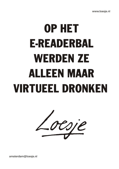 Op het e-readerbal werden ze alleen maar virtueel dronken