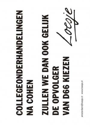 Collegeonderhandelingen na cohen zullen we dan ook gelijk de opvolger van D66 kiezen