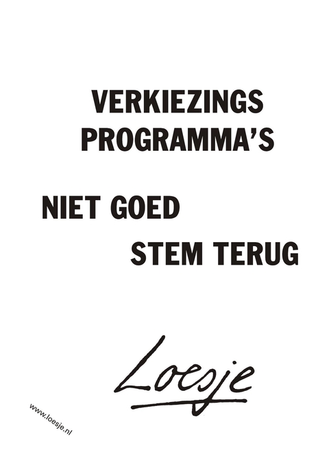 Verkiezingsprogramma’s niet goed stem terug