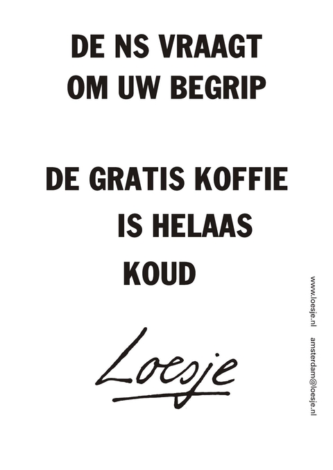 De ns vraagt om uw begrip de gratis koffie is helaas koud