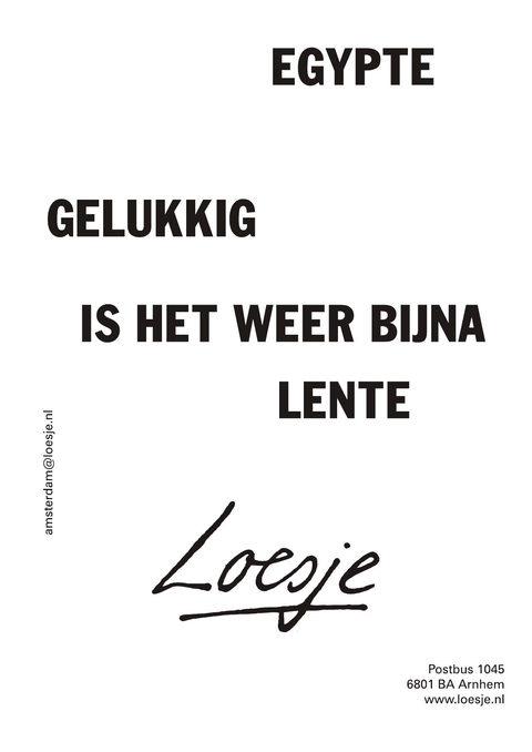 Egypte gelukkig is het weer bijna lente