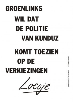 Groenlinks wil dat de politie van kunduz komt toezoen op de verkiezingen