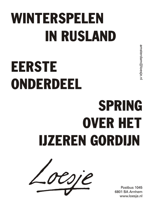 Winterspelen in rusland eerste onderdeel spring over het ijzeren gordijn