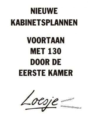 Nieuwe kabinetsplannen voortaan met 130 door de eerste kamer