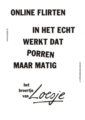 online flirten in het echt werkt dat porren maar matig het broertje van