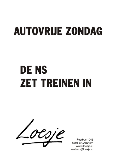 Autovrije zondag de ns zet treinen in