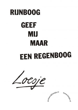 Rijnboog geef mij maar een regenboog
