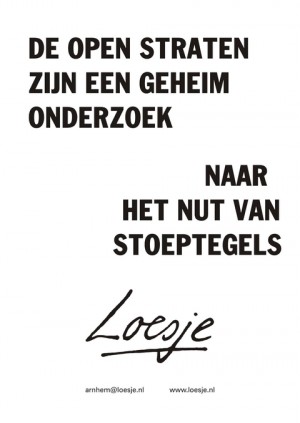 De open straten zijn een geheim onderzoek naar het nut van stoeptegels