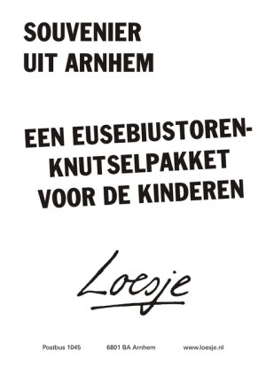 Souvenier uit Arnhem een eusebiustoren-knutselpakket voor de kinderen