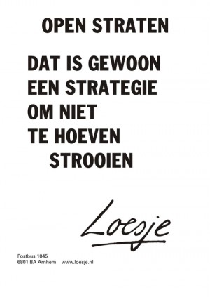 Open straten dat is gewoon een strategie om niet te hoeven strooien