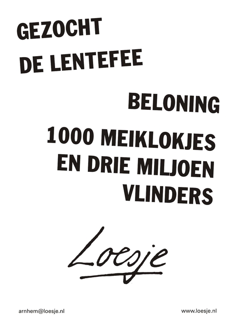 gezocht de lentefee beloning 1000 meiklokjes en drie miljoen vlinders