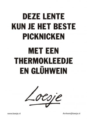 Deze lente kun je het beste picknicken met een thermokleedje en gluhwein