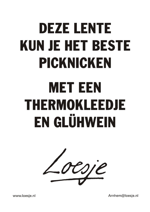 Deze lente kun je het beste picknicken met een thermokleedje en gluhwein
