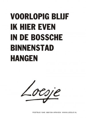 Voorlopig blijf ik hier even in de bossche binnenstad hangen
