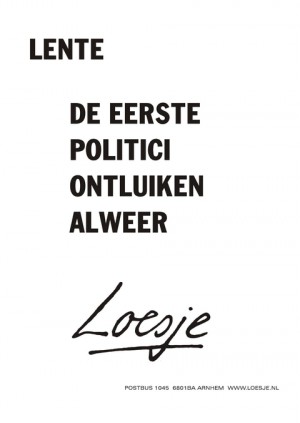 Lente de eerste politici ontluiken alweer