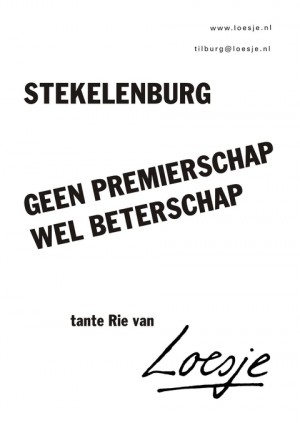Stekelenburg geen premierschap wel beterschap tante Rie van