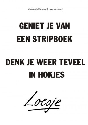 Geniet je van een stripboek denk je weer teveel in hokjes