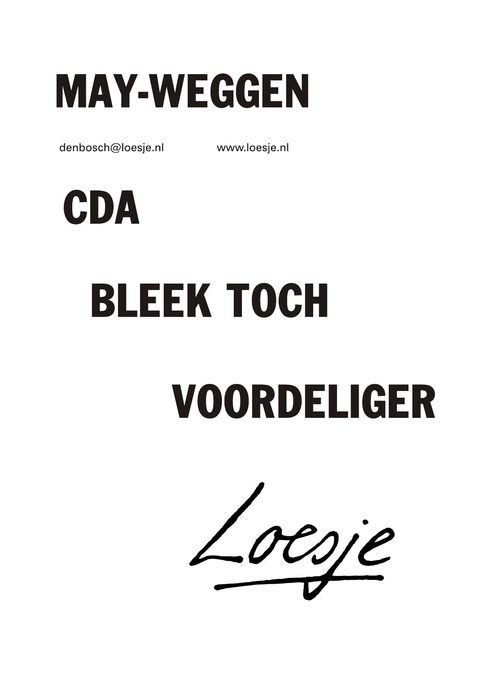 may-weggen cda bleek toch voordeliger