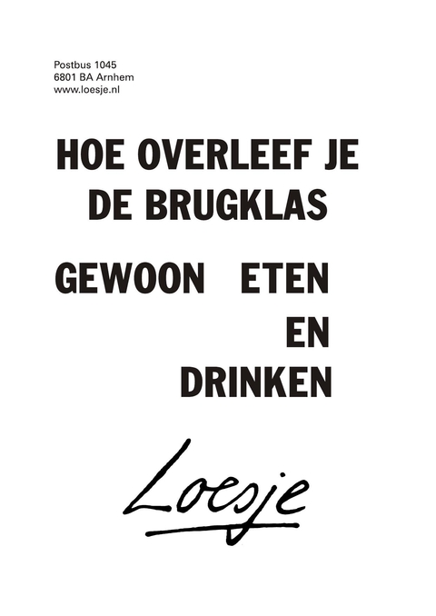 hoe overleef je de brugklas gewoon eten en drinken