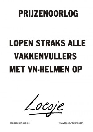 prijzenoorlog lopen starks alle vakkenvullers met vn-helmen op