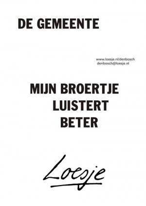 De gemeente mijn broertje luistert beter