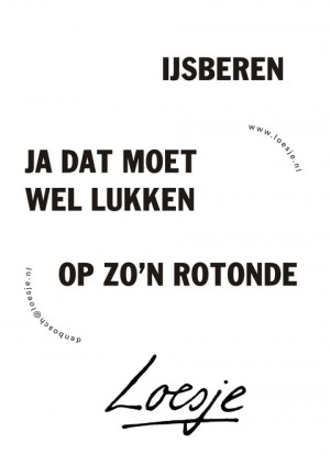 Ijsberen ja dat moet wel lukken op zo’n rotonde