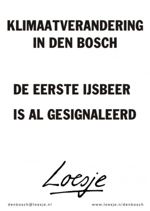 Klimaatverandering in Den Bosch de eerste ijsbeer is al gesignaleerd