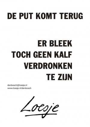 de put komt terug en bleek toch geen kalf verdronken te zijn