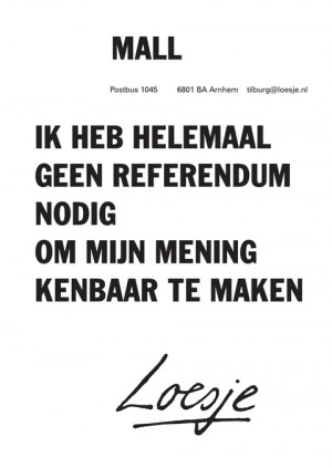 mall ik heb helemaal geen referendum nodig om mijn mening kenbaar te maken