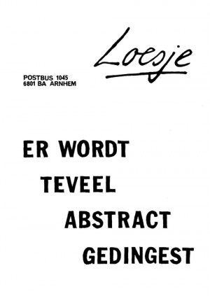 Er wordt teveel abstract gedingest